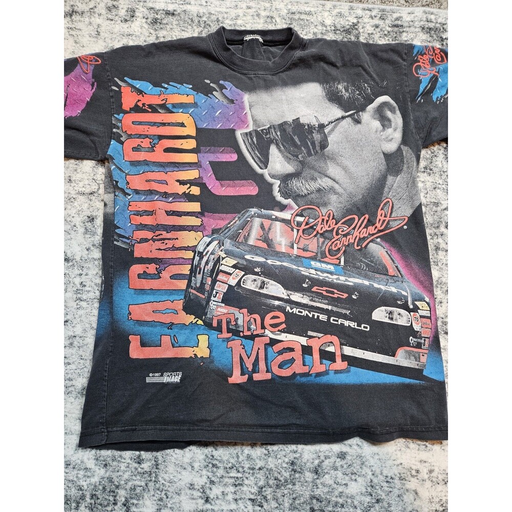 Vintage Dale Earnhardt Tshirt SZ XL AOP FADED L The Man Born To Run 1997 Nascar